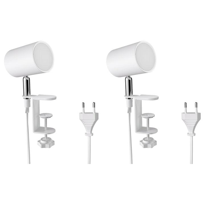 ledscom.de Klemmlampe WAIKA, Schalter, weiss matt, inkl. LED GU10 Lampe, 3-Stufen Dimmen: max. je 50