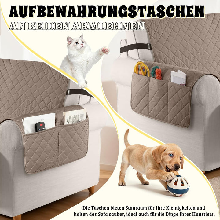 TAOCOCO Sofa Überzug, Sofabezug Wasserdicht Mit Gummiband，Wohnzimmer Anti-Rutsch Gepolsterter Sofasc