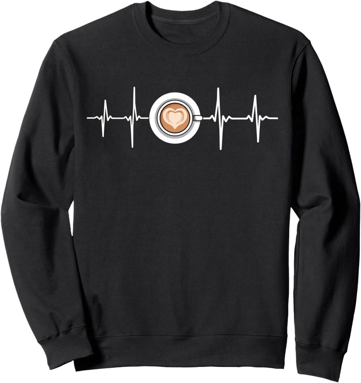 Kaffee Tasse Herzschlag Koffein Kaffeetrinker Sweatshirt
