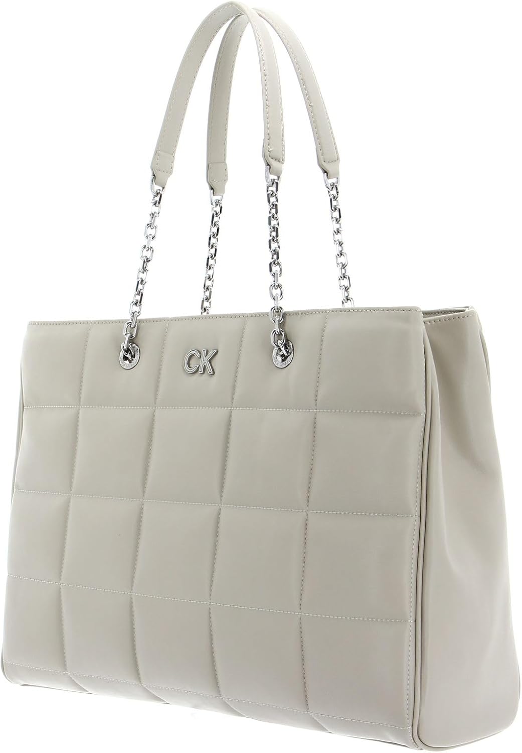 Calvin Klein Re-Lock Quilt Shopper Tasche 41 cm Einheitsgrösse Stoney Beige, Einheitsgrösse Stoney B