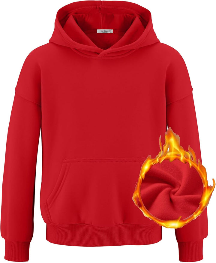 Arshiner Mädchen Kapuzenpullover Warm Fleece Kinder Hoodie Winter Pullover mit Tasche Sweatshirt für
