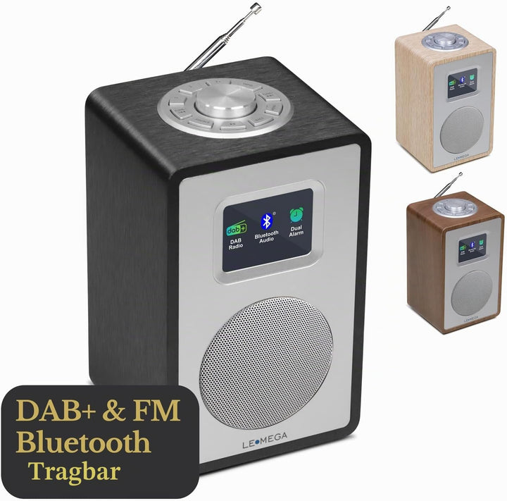 LEMEGA CR4+ DAB Radio Mit Bluetooth(Holzgehäuse,Tragbares DAB Plus Radio,Küchenradio,UKW-Radio,Doppe