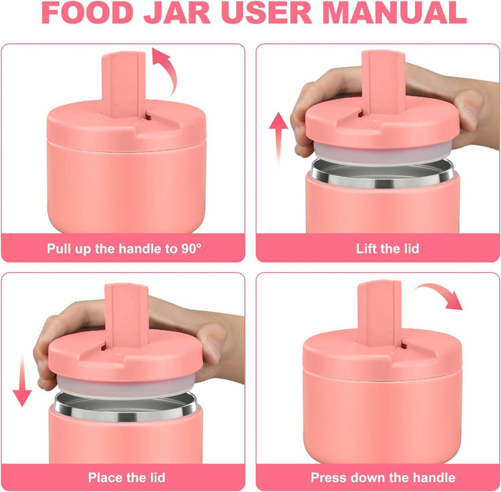 Itslife Thermobehälter für Essen 350ml Edelstahl Warmhaltebebehälter, Auslaufsicherer Lunchbehälter