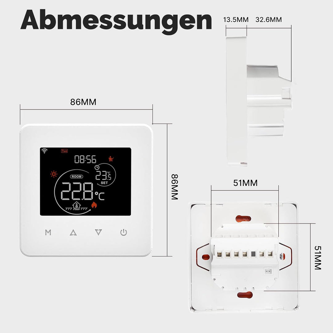 MOES Smart Thermostat für Boiler, WLAN Raumthermostat Programmierbares Kompatibel Alexa Echo/Google