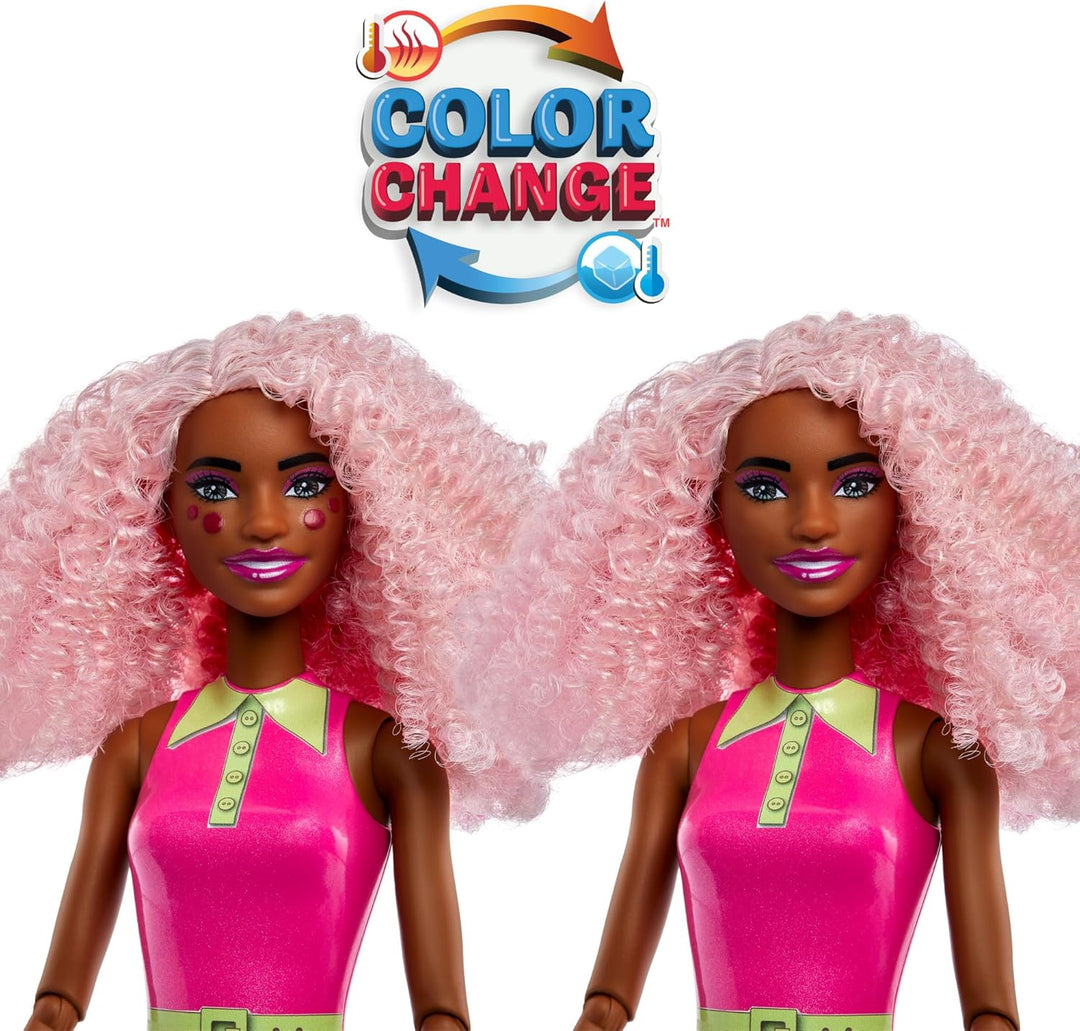 Barbie Pop Reveal Bubble Tea Serie Puppe und Zubehör, duftende Berry-Bliss-Modepuppe mit Haustier, 8