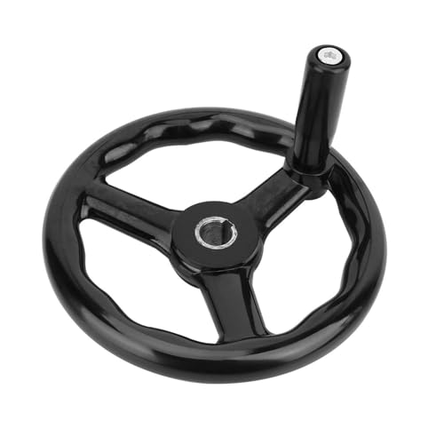 Garosa 200 * 18mm Handrad, Schwarz Anti-Rutsch-Bakelit 3-Speichen-Handrad mit Griff für Fräsmaschine