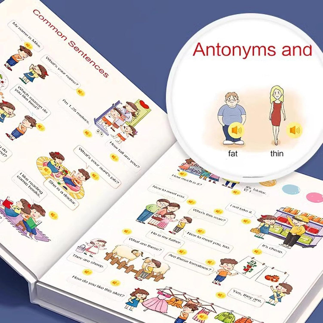 Interactive Talking Book, English Words Learning, 7.87x10.63x1.97 Speech Activity Story with Fun Sou