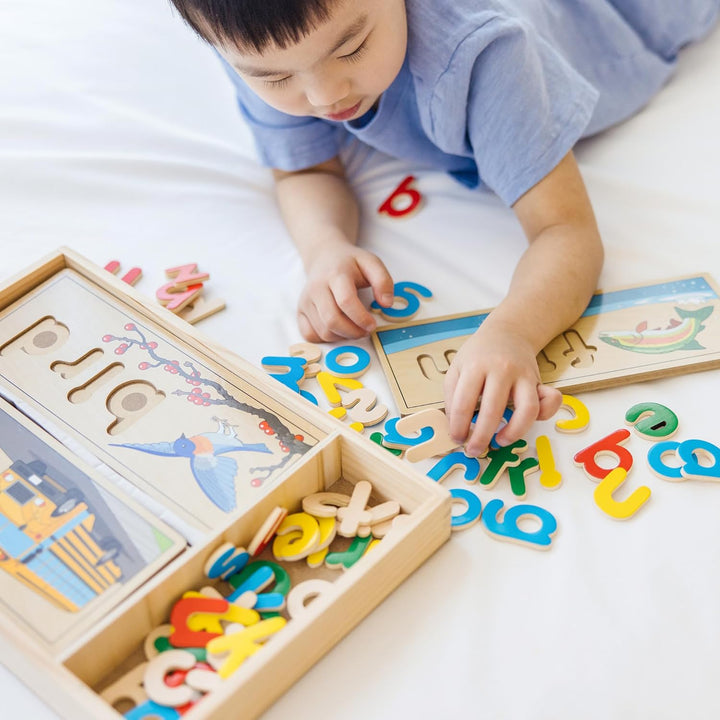 Melissa & Doug See & Spell , Spelling Game , Wooden Alphabet Letters and Words , Word Flash Cards ,