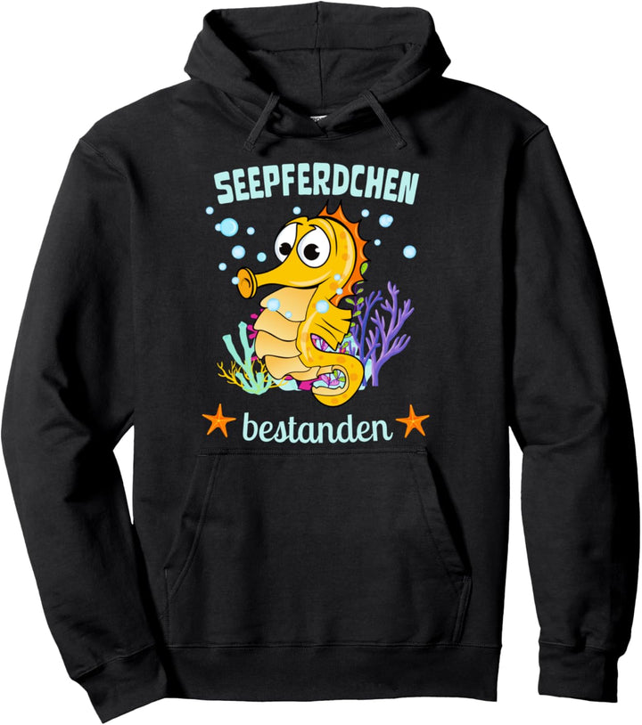 Seepferdchen Bestanden Kinder Schwimmabzeichen Pullover Hoodie