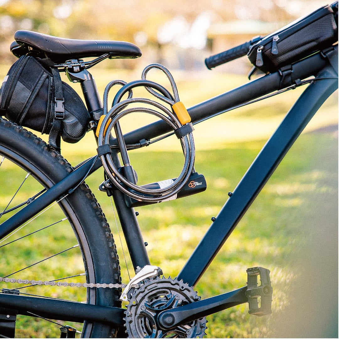 Via Velo Fahrrad Bügelschloss mit Kabel Fahrradschloss 14 mm Bügel und 10 mm x 1,8 m Kabel mit Halte
