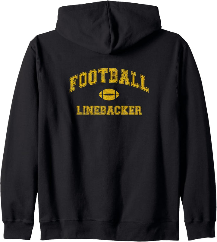 Vintage Football Team, Linebacker, distressed Kapuzenjacke