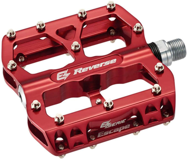 REVERSE E-Mountainbike-Pedal E-Escape - verstärkter Pedalkörper - Flatpedal - E-Bike rot, rot