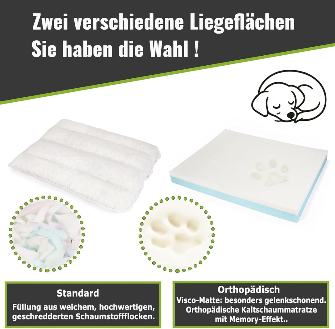 CopcoPet Hundebett kleine Hunde【waschbar & rutschfest】 Hundekorb S Kunstleder in Wildlederoptik, gel
