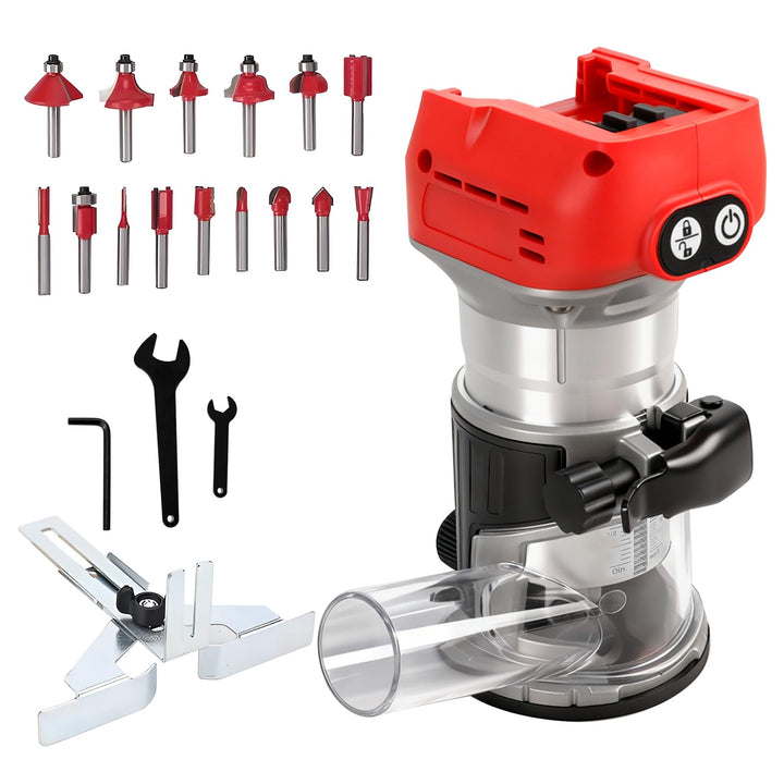 Kabelloser Power-Router kompatibel mit Milwaukee M18 18 V Akku, Aluminium-Basis, 800 W 30000 U/min b