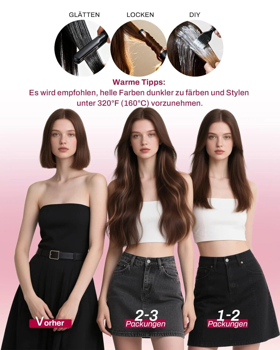 Moresoo Clip in Extensions Echthaar Schwarz Doppelt Tressen Echthaar Extensions Clip Glatt Dick Haar
