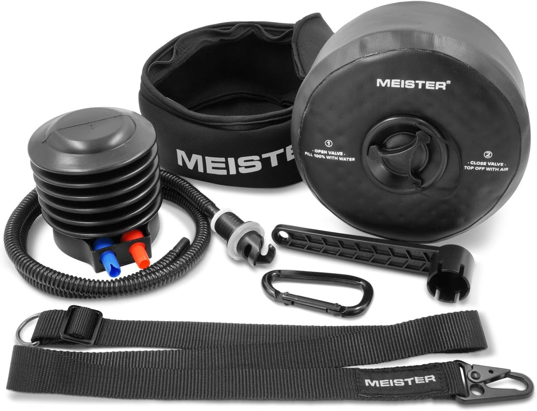 Meister SlipStrike Water-Filled Boxing Slip Bag w/Hanging Strap &amp; Carabiners Schwarz 7" Durchmesser