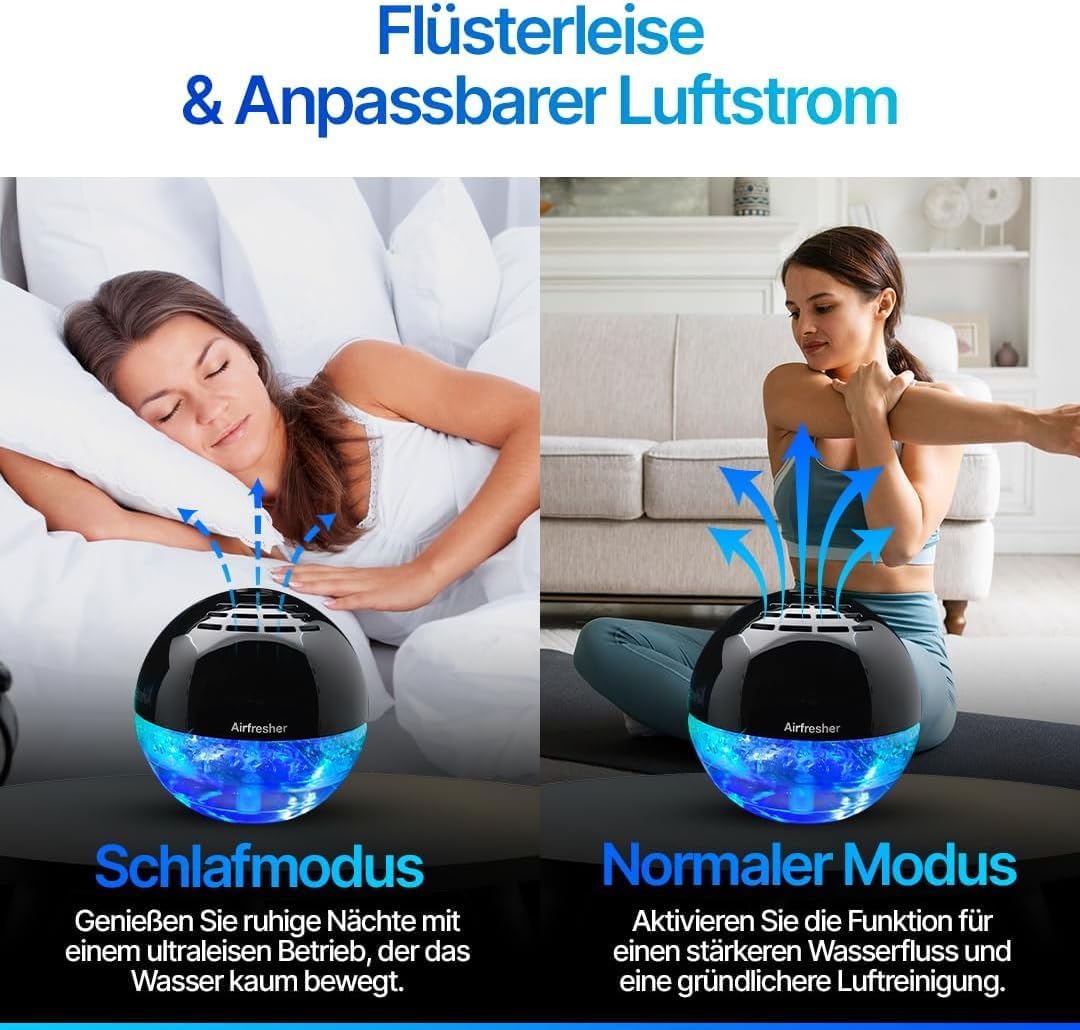 LURA Lufterfrischer Luftreiniger & Luftbefeuchter mit Lavendel Öl – Original Aromatisierer gegen Ger