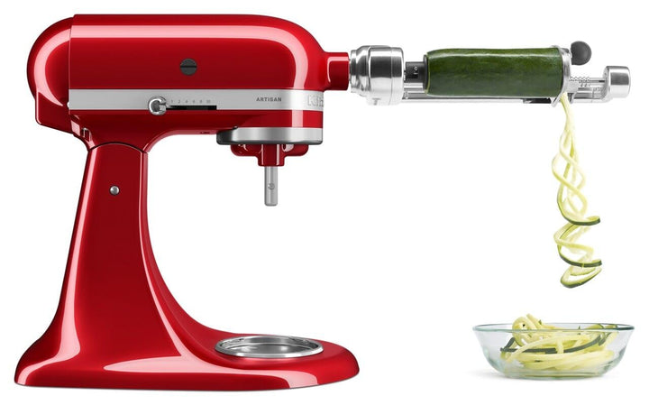 KitchenAid KSM1APC Spiralschneider-Aufsatz, Edelstahl, Silber Spiralschneider, 5 Klingen, Spiralschn