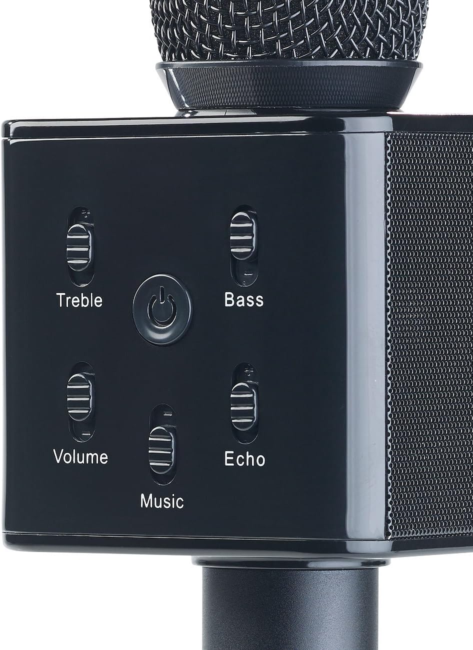 auvisio 2er-Set Karaoke-Mikrofon mit Bluetooth, MP3-Player, Lautsprecher, Akku