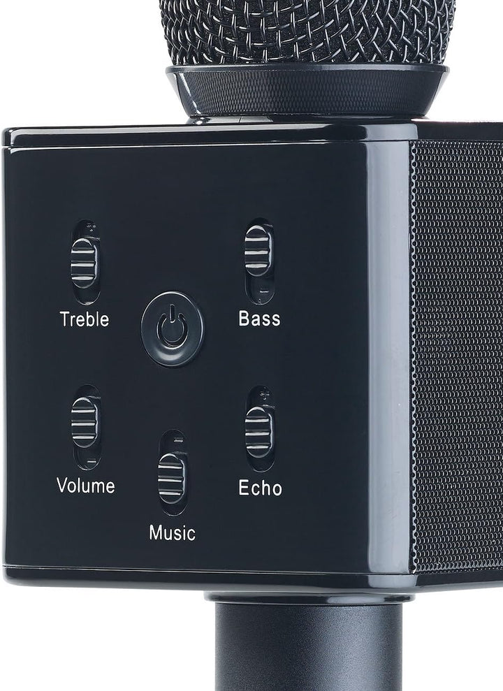 auvisio 2er-Set Karaoke-Mikrofon mit Bluetooth, MP3-Player, Lautsprecher, Akku