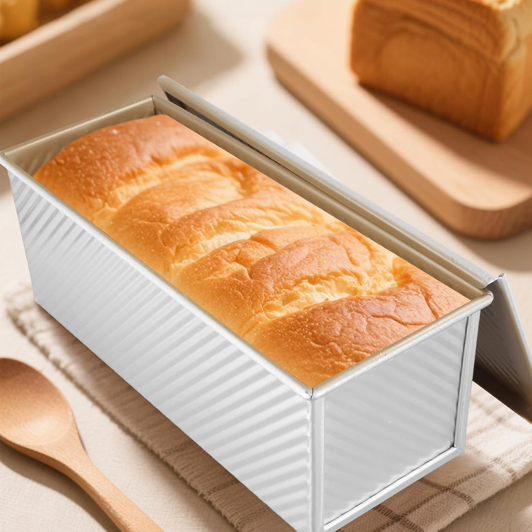 KEILEOHO Brotbackform mit Deckel 1 KG, Toastbrot Backform 1000g, Brot Kastenform Brotbackformen Toas