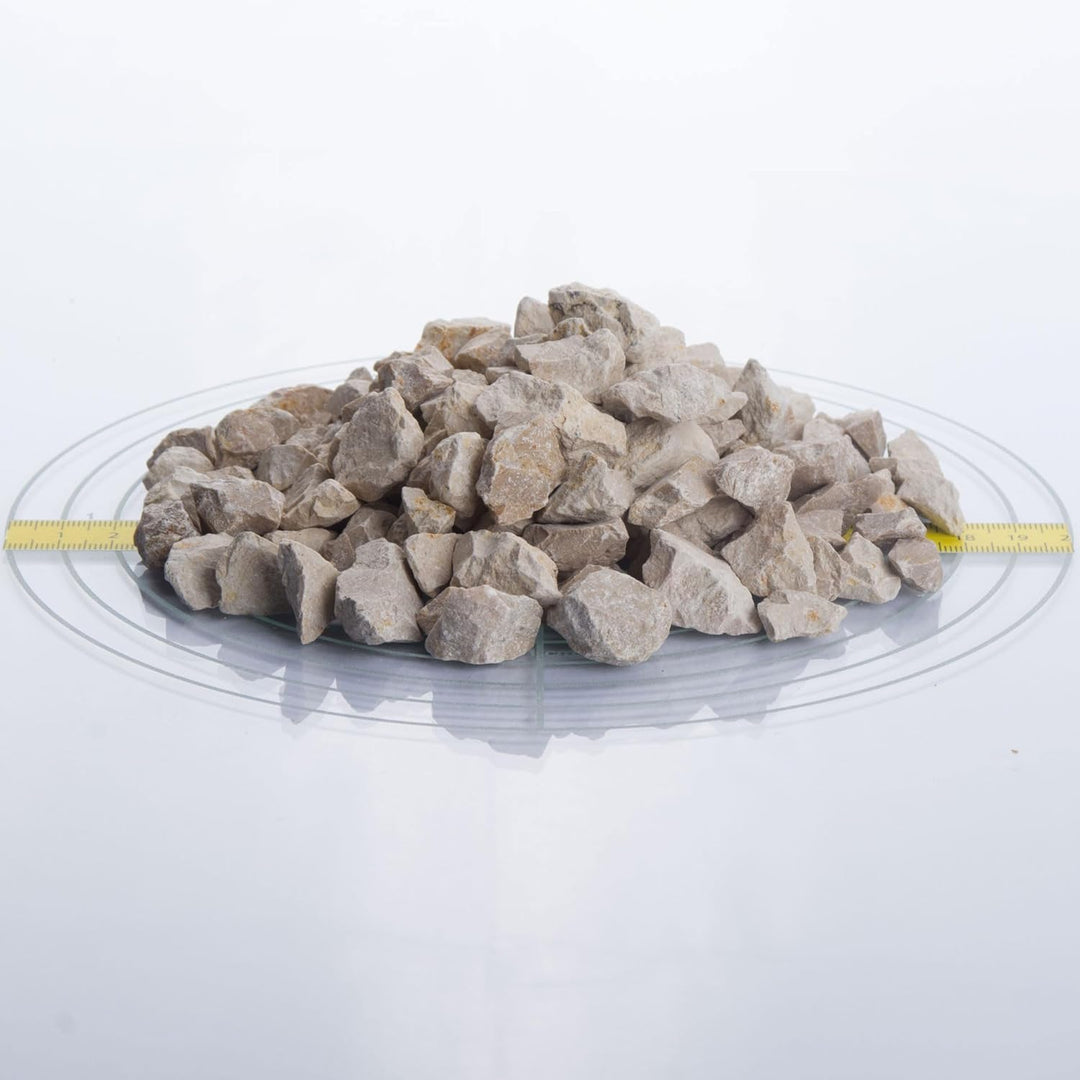 Schicker Mineral Kalk Ziersplitt beige 25 kg, Kalksplitt Yellow Sun, Deutscher Naturstein, farbecht,