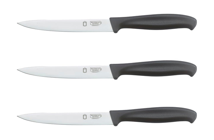 METRO Professional Universalmesser, 130mm, schwarzer Griff, 3 StŸck