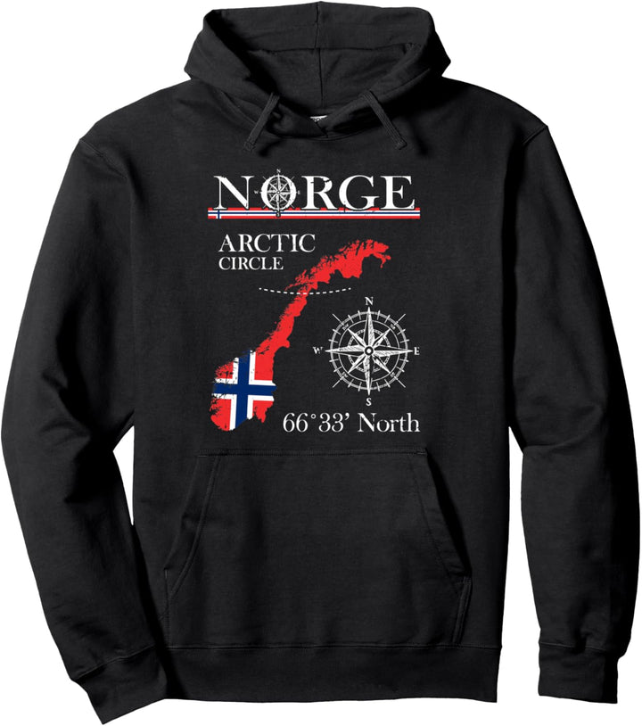 Norge Arctic Circle – Polar Nordnorwegen Norwegen Norwegische Flagge Pullover Hoodie
