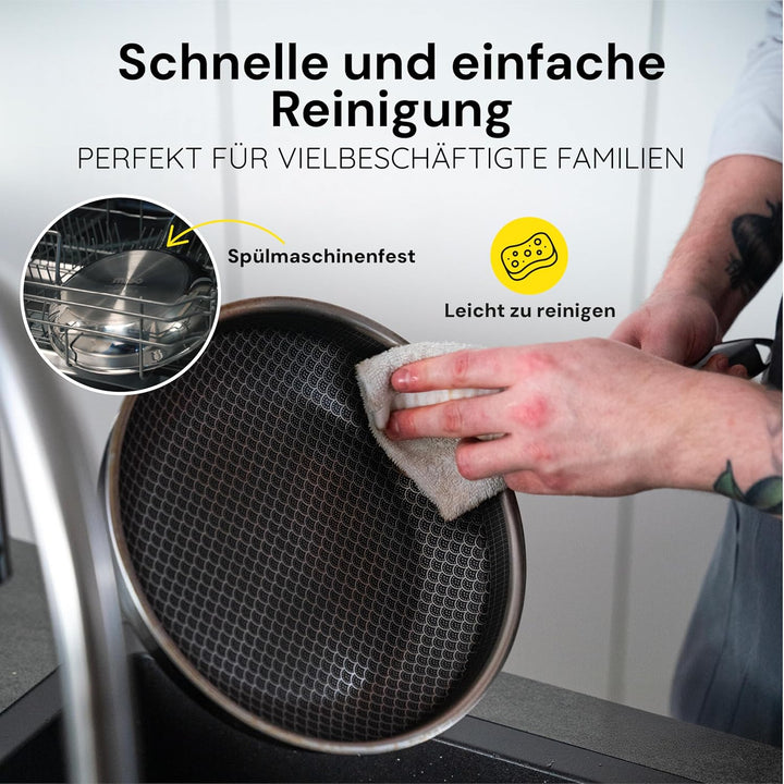 MISO Wokpfanne 30 cm Diamond Dust Keramikbeschichtete | Wokpfanne Induktion – PFOA-frei, kratzfest,