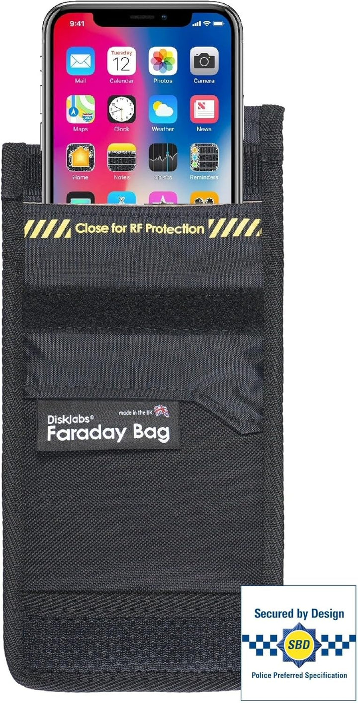 Disklabs Phone Shield (PS1) Faraday-Tasche für Handys und Smartphones, Block-sSgnal WiFi GSM 2G 3G 4