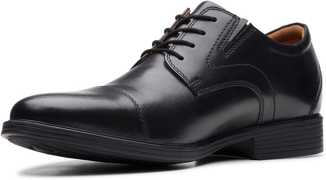Clarks Herren Whiddon Step Slipper 39.5 EU Black Leather, 39.5 EU Black Leather