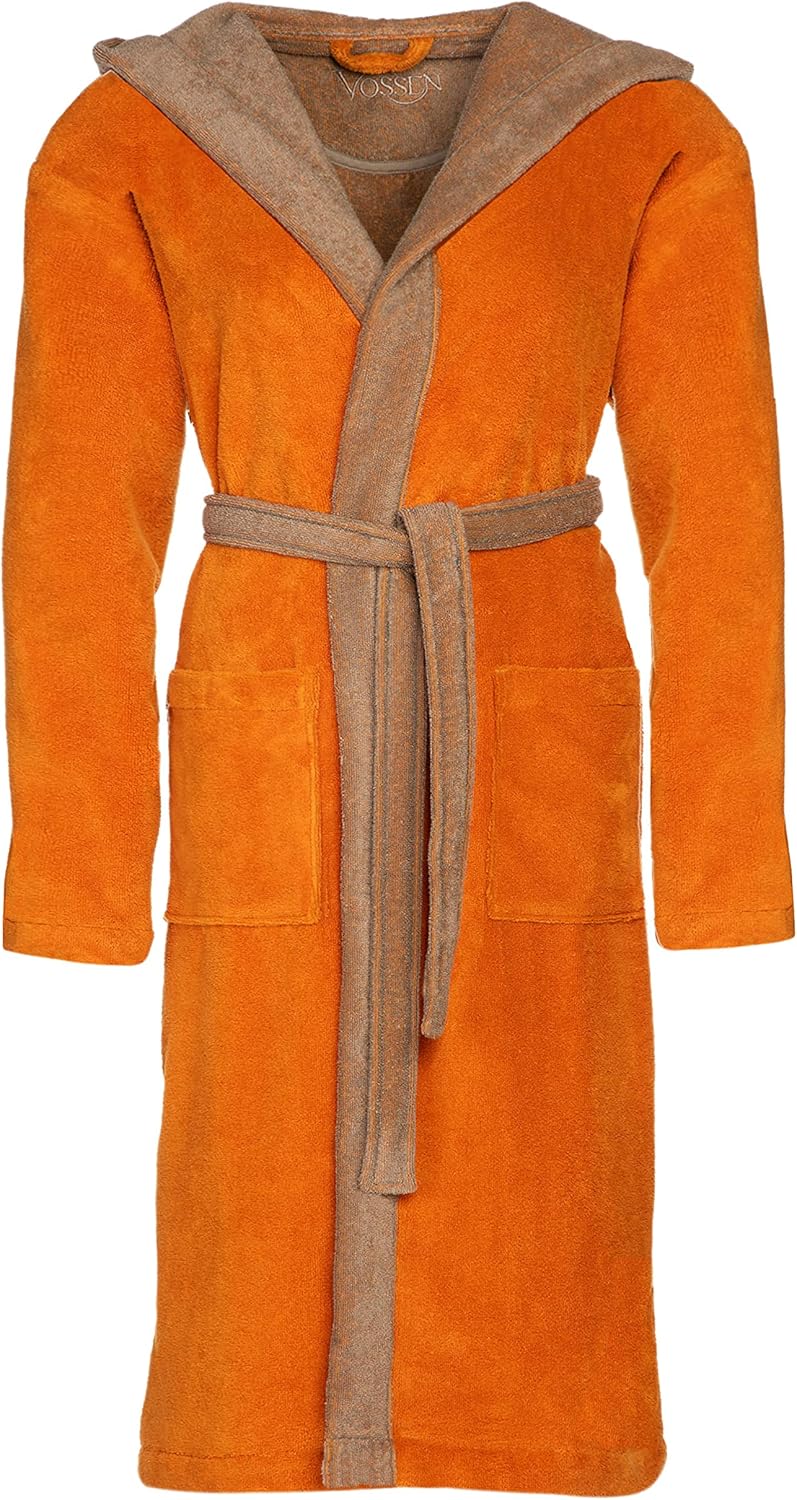 Vossen Damen &amp; Herren Bademantel Poppy XS Orange, XS Orange