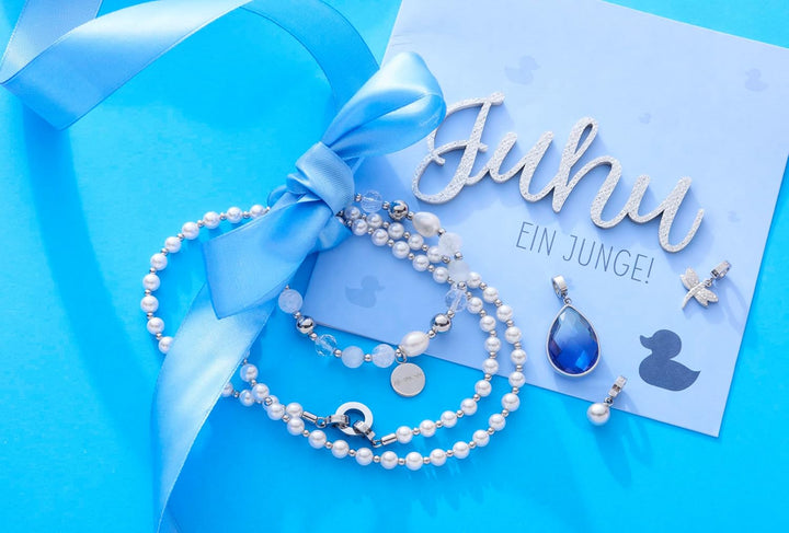 JEWELS BY LEONARDO DARLIN'S Damen-Halskette Signora, Edelstahl mit Imitationsperlen, CLIP & MIX Syst