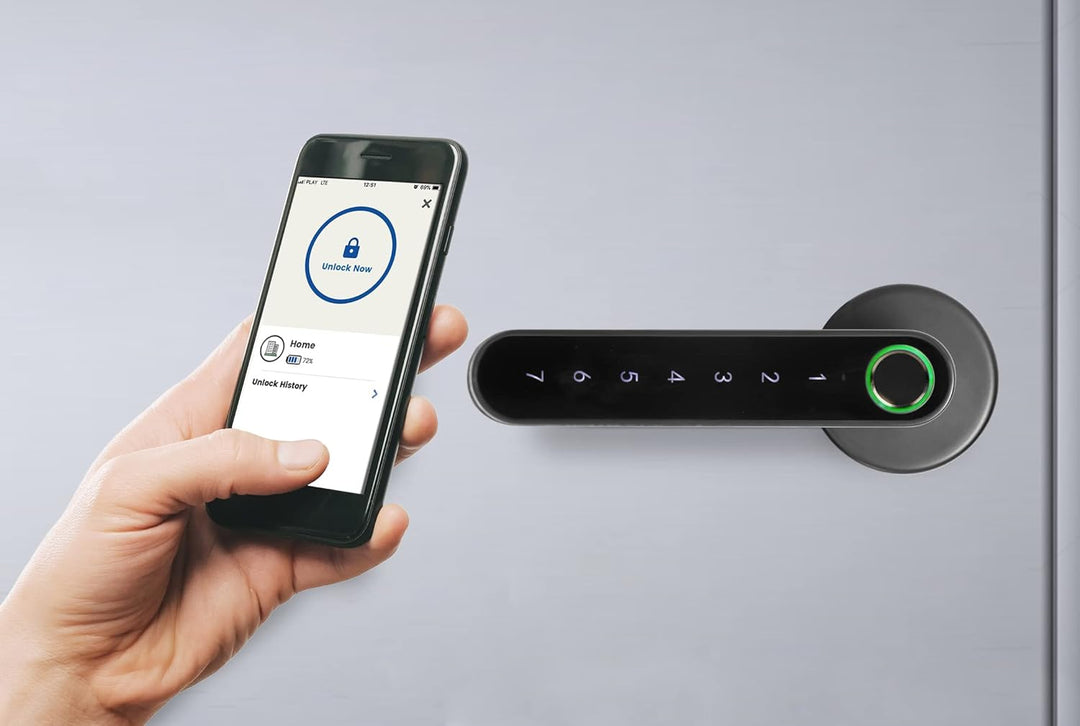 Miratic Elektronisches Türschloss mit Touch-Tastatur und Smart-Funktion - Fingerabdruckleser, Blueto