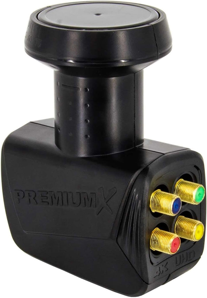 PremiumX Balkon Satelliten-Komplettanlage 4 Teilnehmer 60cm SAT Antenne Quad LNB 10m Kabel 8X F-Stec