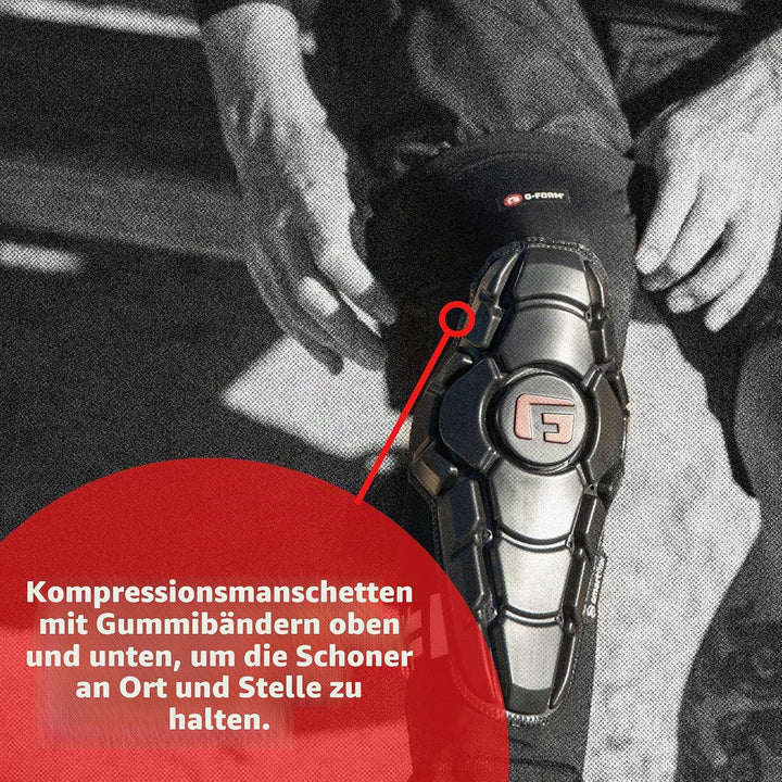 G-Form Pro-X3 Mountainbike-Knieschützer - Knieschoner für Männer und Frauen - Schwarz, Jugendliche L