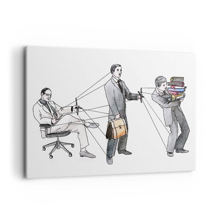 Bilder auf Leinwand 100x70cm Leinwandbild Job Mensch mariniert Illustration Gross Wanddeko Bild Schl