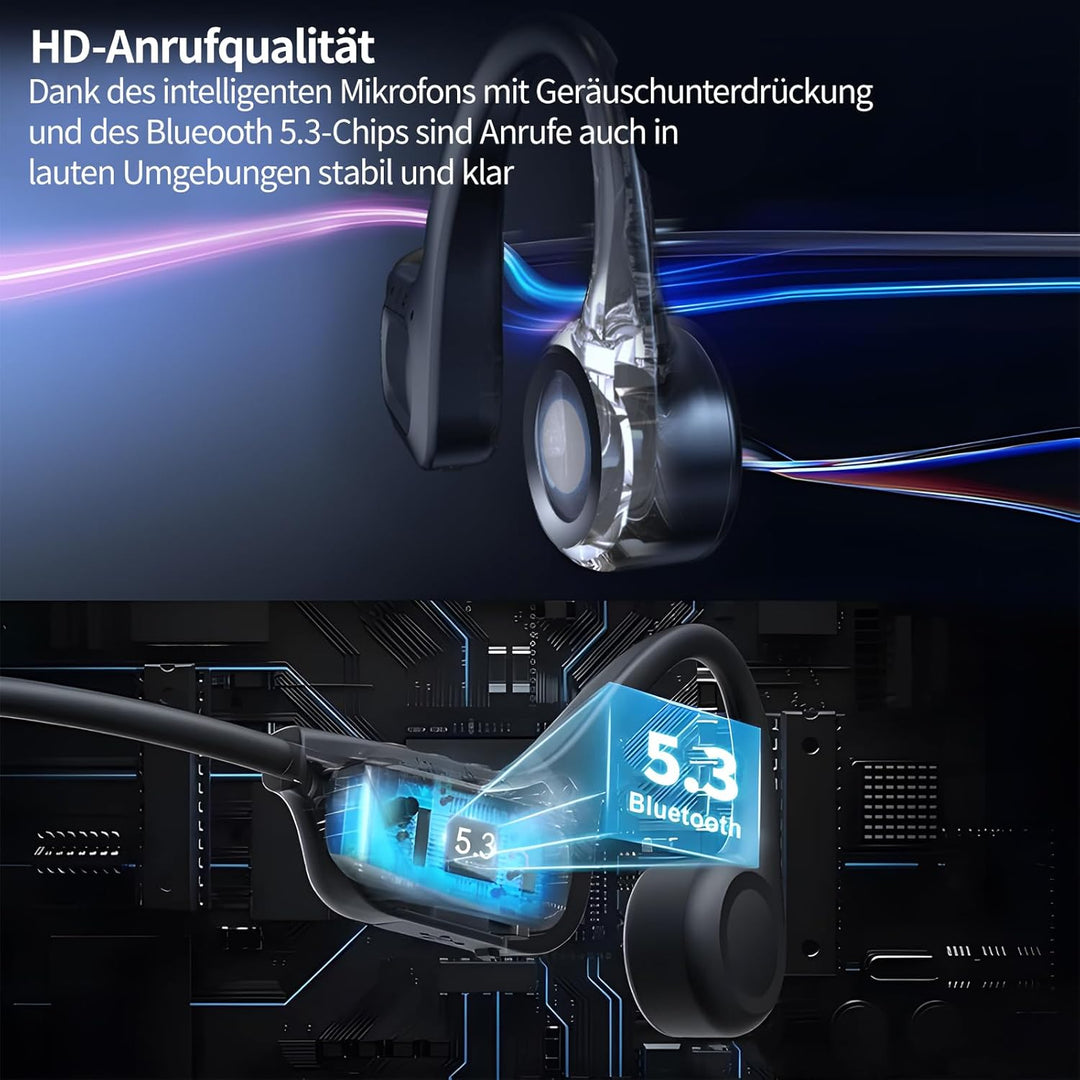 MANKIW Knochenschall Kopfhörer Bluetooth, Open Ear Kopfhörer Bluetooth 5.3, Typ-C Ladeanschluss, IPX