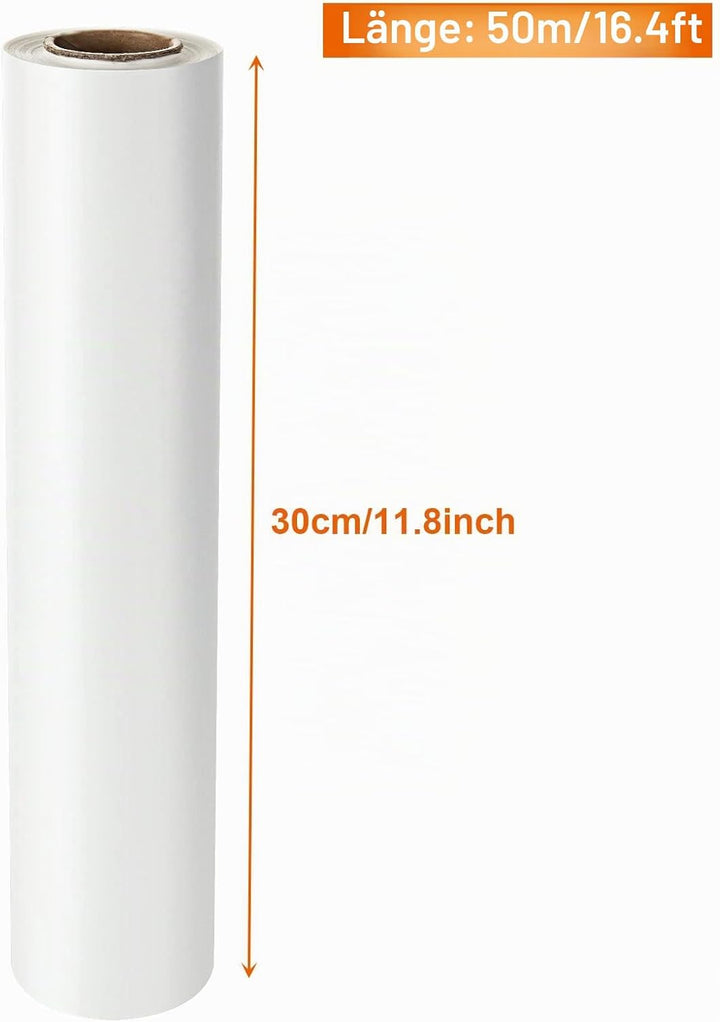2 Rollen Backpapier Zuschinitte 50m x 30cm Wiederverwendbar Baking Paper Silikon Weisses Ofenpapier