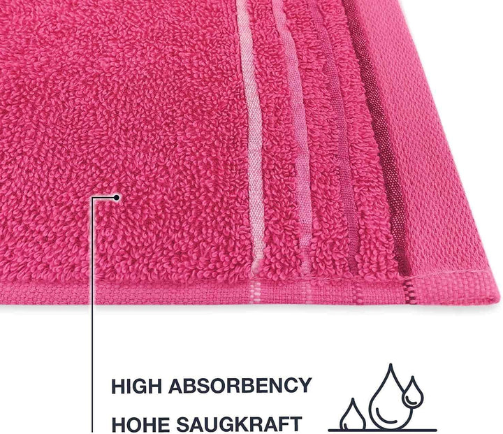 WohnDirect Duschtuch Set 2 teilig - 2 Badetücher (70x140) - Frottee 100% Baumwolle - Pink 2 Badetüch