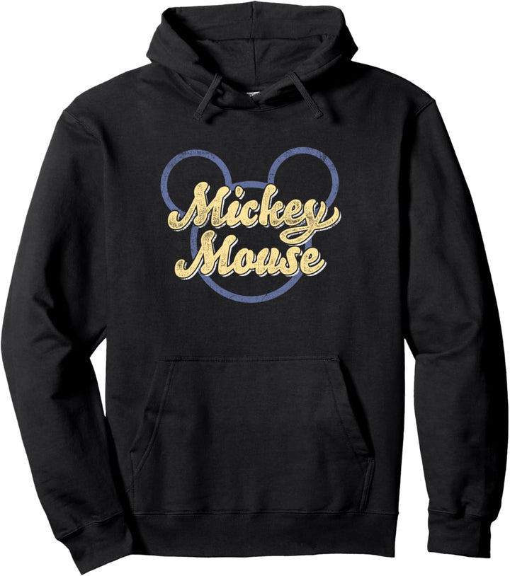 Disney Mickey Mouse Skript In Ears Outline Pullover Hoodie