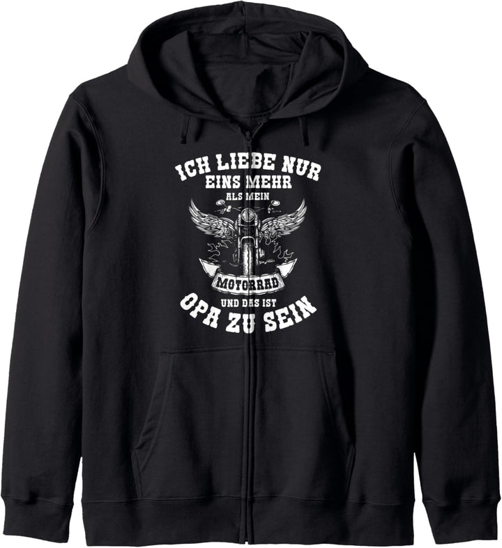 Motorrad Opa Motorradfahrer Biker Motoräder Spruch Geschenk Kapuzenjacke