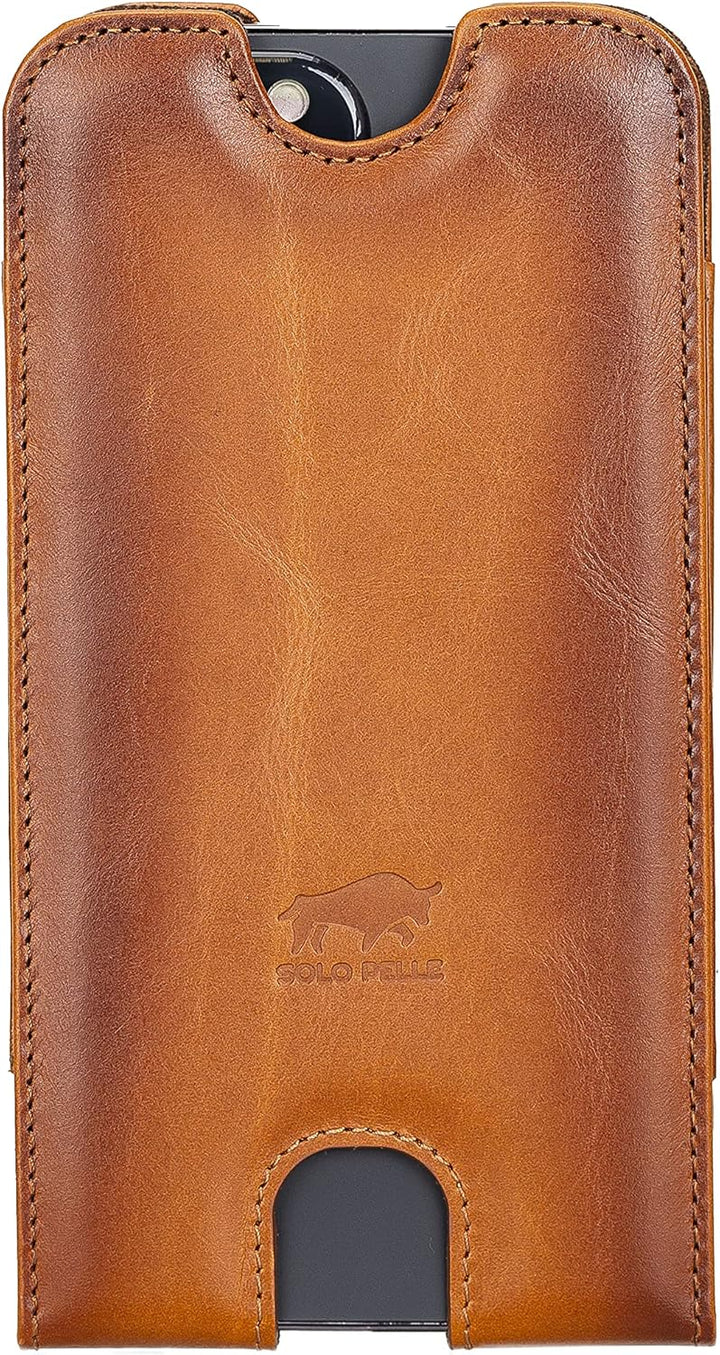 Solo Pelle Lederhülle für das iPhone 14 Plus + 14 Pro Max und alle Geräte bis 6.7 Zoll Case Leder Hü