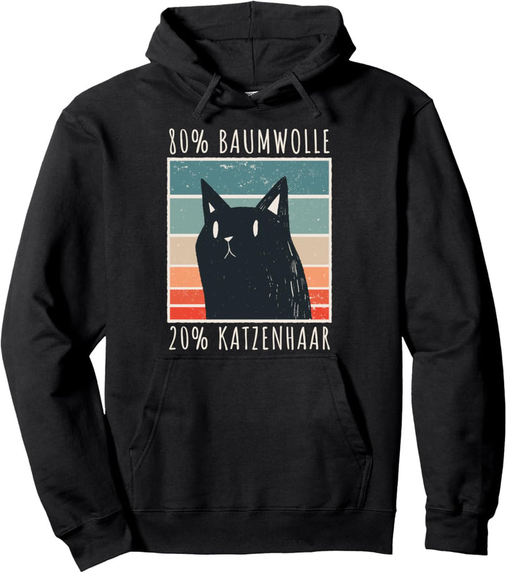 80% Baumwolle 20% Katzenhaar Katzenmama Geschenk Pullover Hoodie