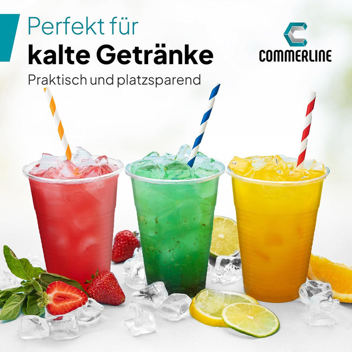 2000 Stück Commerline Plastikbecher 0,3L Trinkbecher | Einweg Plastik Becher Einwegbecher Partybeche