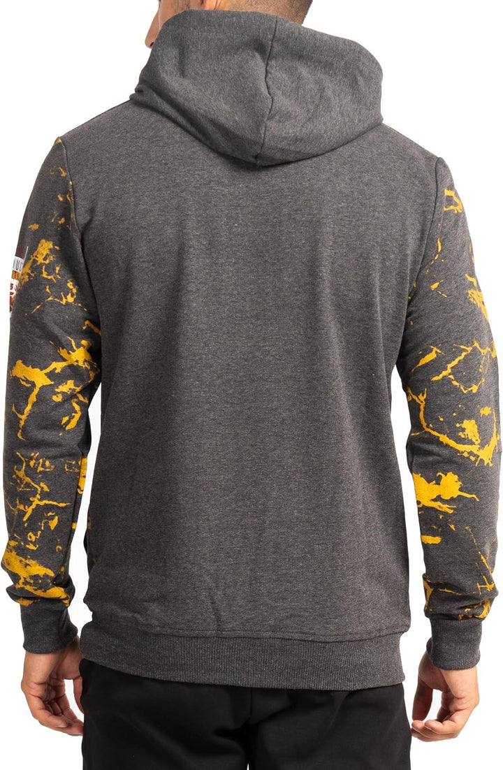 Subliminal Mode Herren-Kapuzen-Sweatshirt, langärmlig, zweifarbig, mit Tasche, lässiger Stil, Basic,