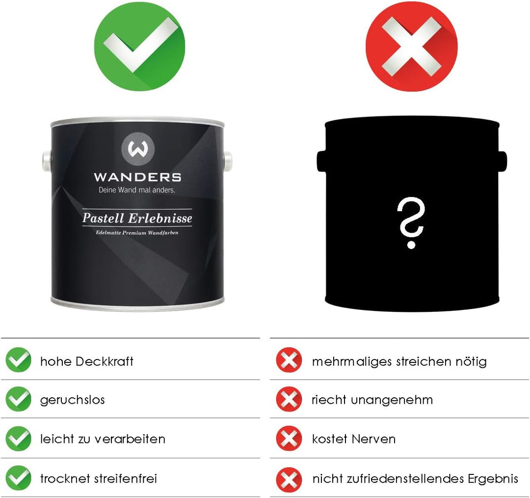 Wanders24 Pastell Erlebnisse (2,5 Liter, Feuerschnecke) edelmatte Wandfarbe - Feine Farben - in 90 F