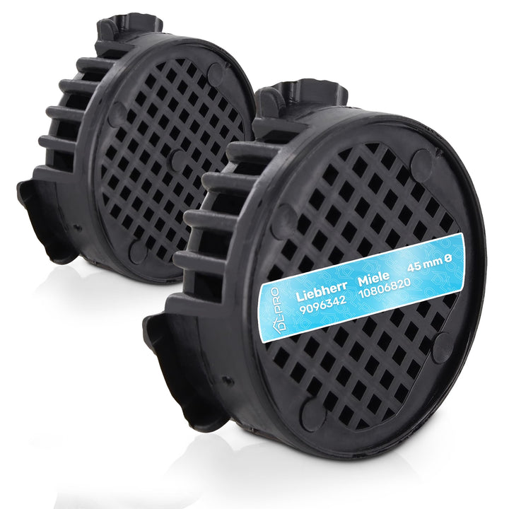 2 x Kohlefilter 45mmØ Ersatz für Liebherr 9096342 Miele 10806820 Aktivkohlefilter Filter Rundfilter