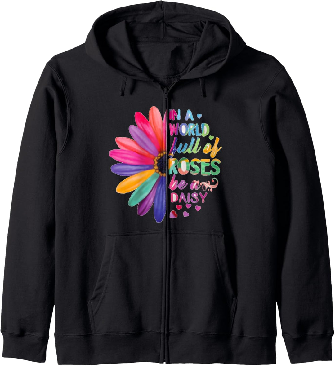 Schöne Blumen, viel Farbe, Rosen, Gänseblümchen Kapuzenjacke