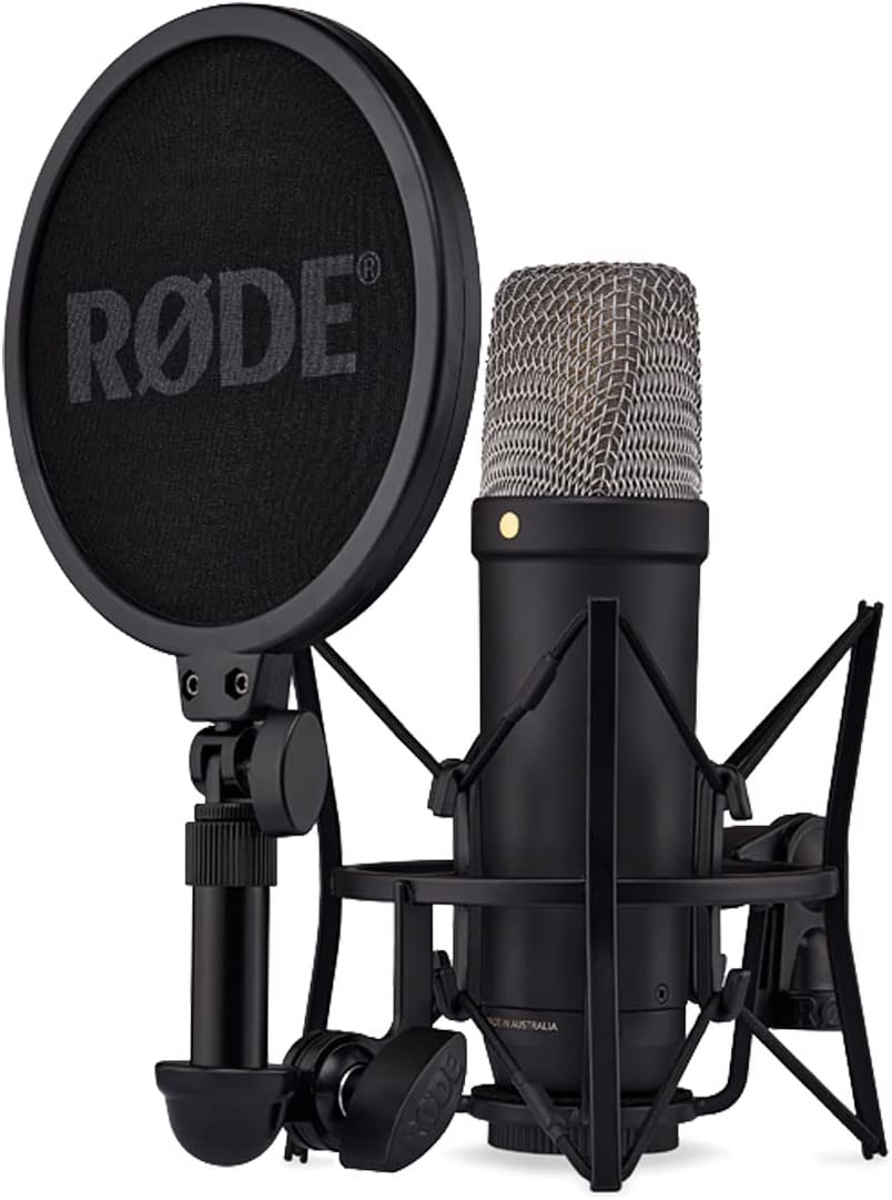 Rode NT1 5th Generation Black XLR USB Studio Microfono + K-M 23840 braccio articolato + panno in mic